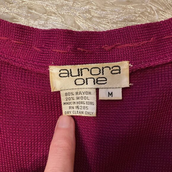 Aurora One Wine Sequin V-Neck Sweater - Picture 2 of 7